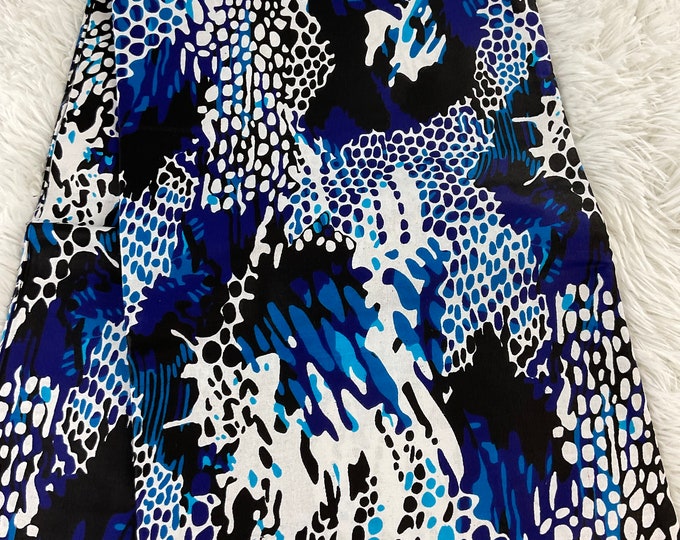 African Fabric/African Print Fabric/Ankara-Blue,White  Color/ African fabric per yard/ African fabric for crafts/ African Dress/MK151/Af