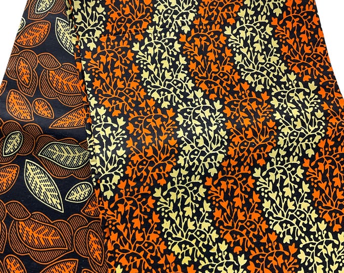 Brown Orange African Print Fabric/Ankara 6 Yards/By The Yard/Quilting Cotton/Wax Print/MK168A