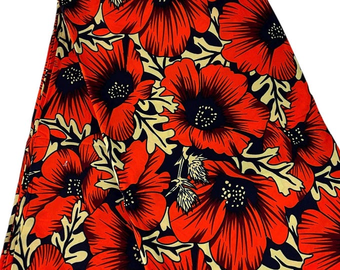 Orange Brown Cream African Print Fabric/Ankara 6 Yards/Fabric Per Yard/Cotton Fabric For Quilts/MK108