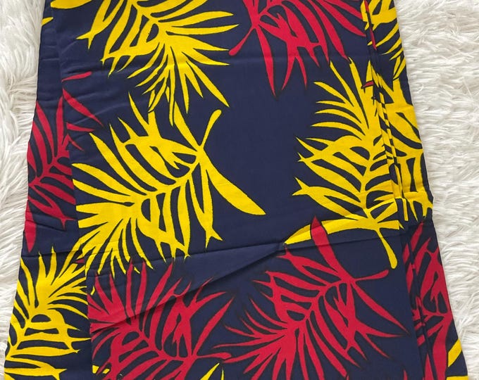 African Print Fabric, Blue, Yellow, Red, Ankara Wax Prints, Headwrap