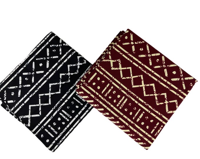 Wine and Black African Print Fabric/Ankara By The Yard/Tribal Prints/FG81