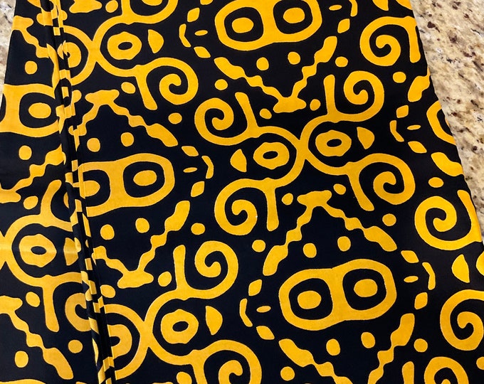 Black Mustard African Print Fabric/Ankara 6 Yards/African Wax Print/Cotton/FG66