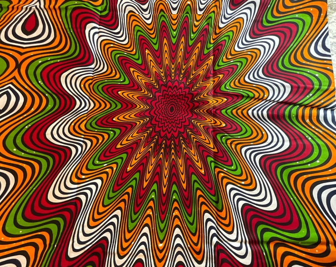 Multicolor African Fabric/African prints/ Ankara fabric/ African fabric per yard/ African fabric for crafts/ African fabri/FG44