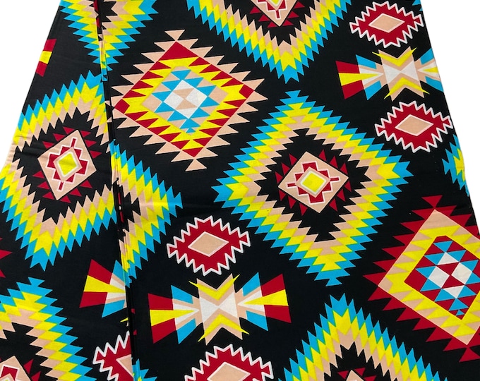 African Fabric/Ankara-Black Color/Tribal/Native/MK111/Wax Print/Mudcloths/African Clothings/Kente/Chitenge/Danshiki/ By The Yard/6