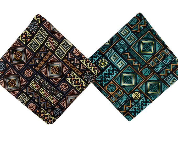 Teal Black Gold African Print Fabric/Ankara 6 Yards/Cotton Print/By The Yard/Wax Print/FG05r/
