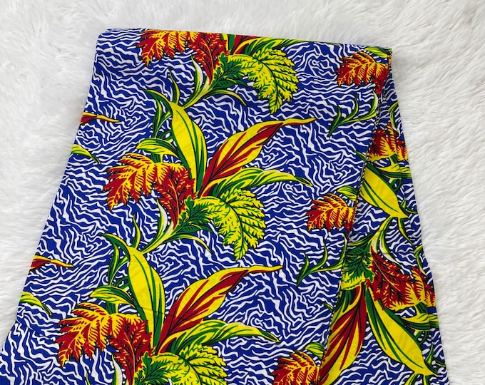 African Fabric/African/African fabric per yard/ African fabric for crafts/ African fabri/DK19/Ankara-Lemon Wine Floral Design/African Dress