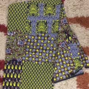 Multicolor African Fabric/African prints/ Ankara fabric/ Wax print/ African fabric for decor/ African fabric for crafts/Africa/ MK456