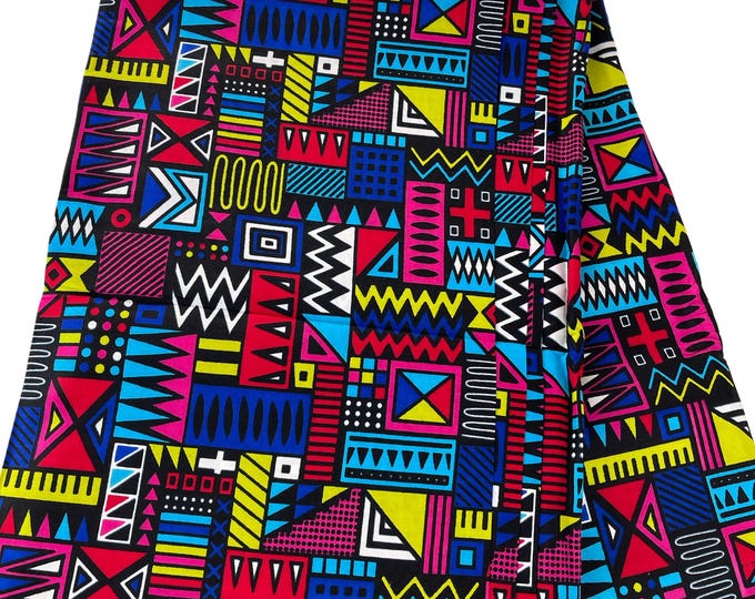 African Fabric/African Print Fabric/Ankara-Blue anbd White Fabric /MK195/Mudcloth Fabric/African Fabric 6 Yards/BY The Yard/Ankara Fabric/