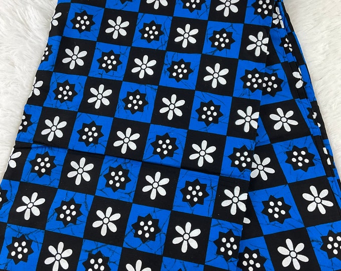 Blue African Fabric/African prints/ Ankara fabric/ African fabric per yard/ African fabric for crafts/ African fabri/FG28
