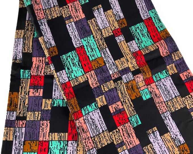 African Fabric/African Print Fabric/ Ankara-,Brown Cream Black Design/Crafts Fabric/MK458/Decor/Tribal/Native Fabric/Tribal Fabric