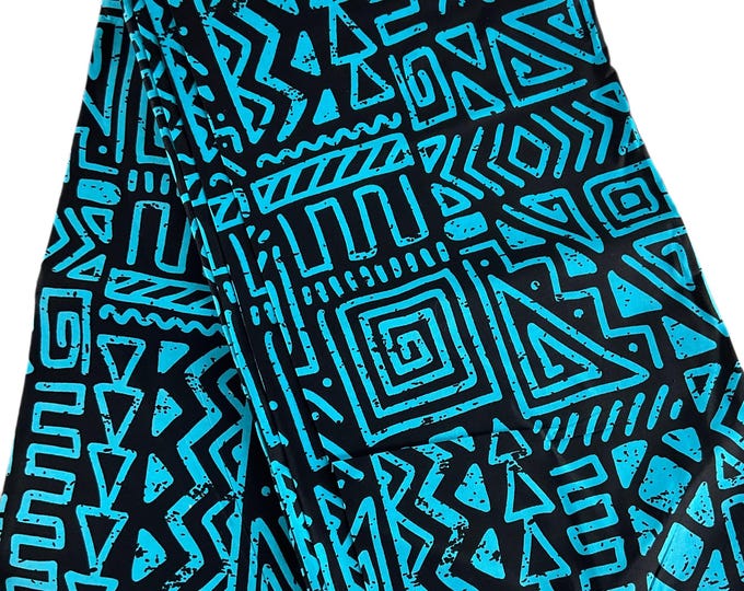 Blue Black African Print Fabric/Ankara 6 Yards/African Cotton For Quilts/MK169