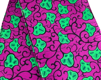 Afrikanischer Stoff/ Afrikanischer Druckstoff/Afrikanischer Wachsstoff/Ankara-Pink Grüner Stoff/Geschenk für Sie/Fabric/DT0z
