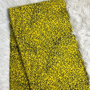 Afrikanischer Stoff/Afrikanischer Druckstoff/Ankara-Gelb und Schwarz Design/Afrikanische Kleidung/Afrikanische Stoffe 6 Meter/MK169/Afrikanisches Kleid/Stoff