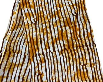 White Gold African Print Fabric/Ankara 6 Yards/By The Yard/Cotton/MB02