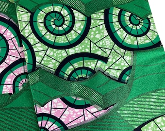 Grüner afrikanischer Druckstoff / verschönerte Ankara-Baumwolle 6 Yards / Massenlager / MK514A