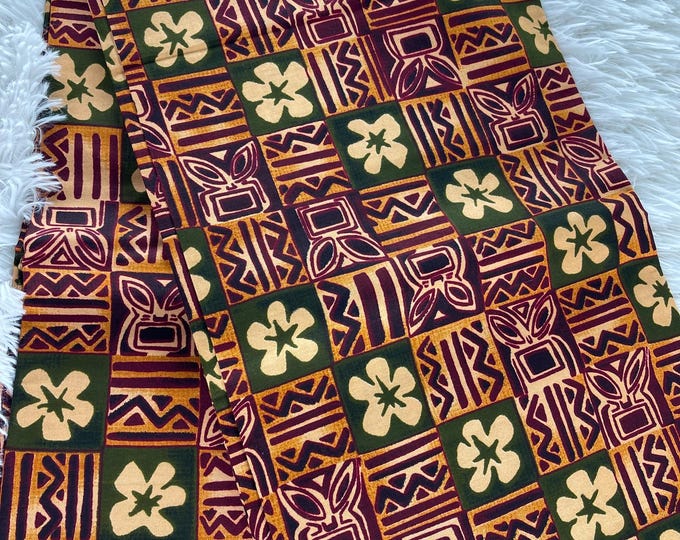 Colorful African Print Fabric: 6 Yards Cotton Ankara Wax with Headwrap