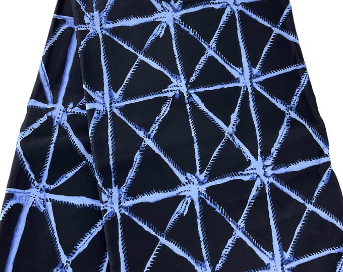 African fabric /African prints/ Ankara-Black and Blue fabric/ African wax/ African fabric per yard/ African fabric for craft/MK411