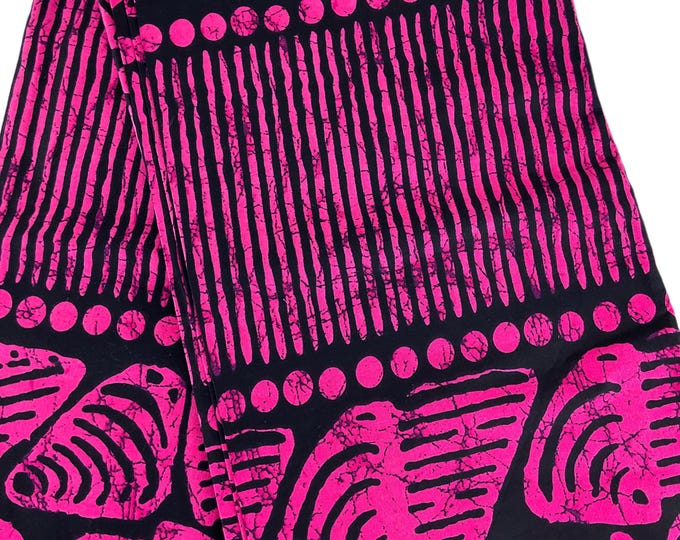 Pink Black African Print Fabric/Ankara Fabric By The Yard/Cotton Print For Quilting/Gift For Her/Fabric/DT0z