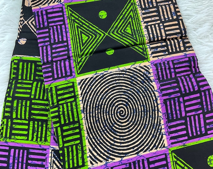 Multicolor African Fabric/African prints/ Ankara fabric/ African fabric per yard/ African fabric for crafts/ African fabri/FG32