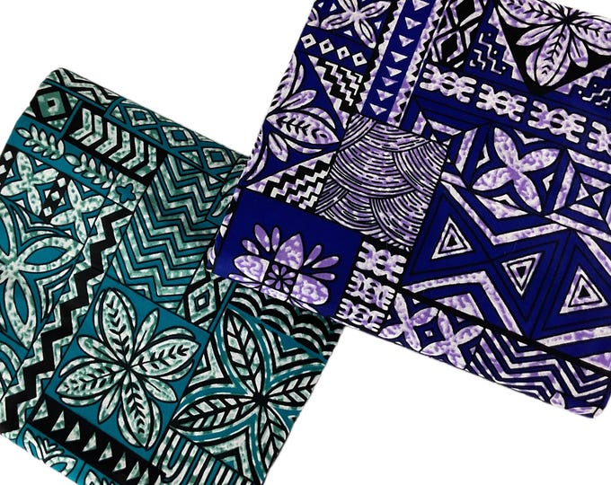 Teal Blue Lialc African Print Fabric/Ankara 6 Yards/By The Yard Cotton Print/Wax Print