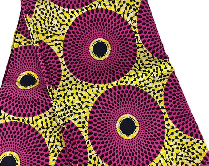 Pink Cream African Print Fabric/Ankara Fabric 6 Yards/By The Yard/Cotton Print For Quilting/ MK80