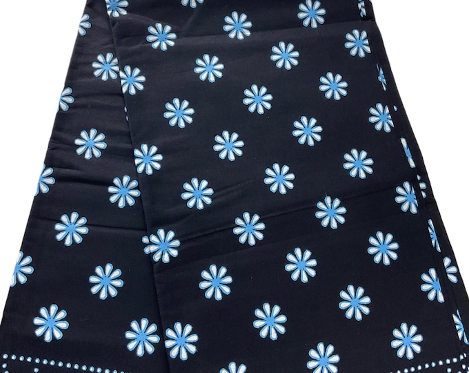 African fabric /African prints/ Ankara-Black and Blue fabric/ African wax/ African fabric per yard/ African fabric for craft/MK411
