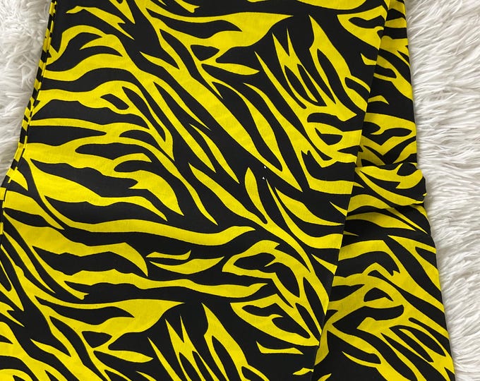African Fabric/African Print/Ankara-Yellow and Black fabric/ Wax print/ / African fabric for craft/African headwrap/MK591/Mudcloths Fabric/A