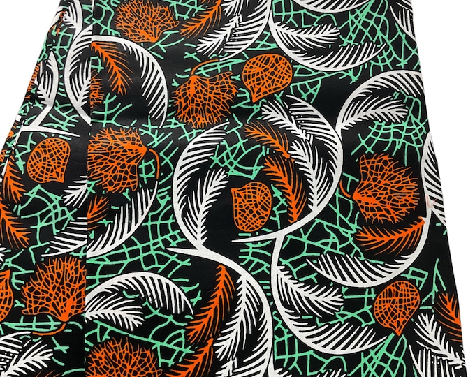 African Fabric/African prints/ Ankara fabric/ African fabric per yard/ African fabric for crafts/ African fabri/FG56e/ Green Fabric