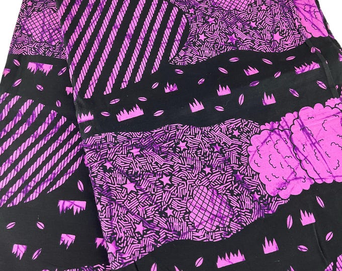 Pink and Black African Fabric/Ankara 6 Yards/By The Yard/Cotton/Headwrap/MK143/Waxprints
