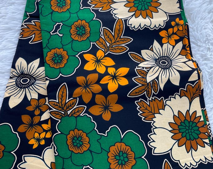 African Fabric/African Print Fabric/Ankara-green,White and Red Floral Design/MD01A/WHOLESALE/African Dress/African Clothing/Quilts/6 YARDS