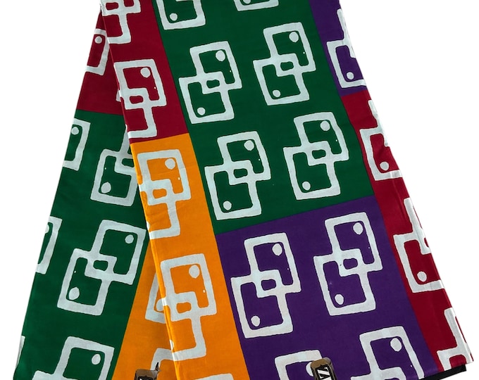African Fabric/African Print Fabric/Ankara-Purple Green Color/ African fabric per yard/ African fabric for crafts/ African Dress/MK151/Af