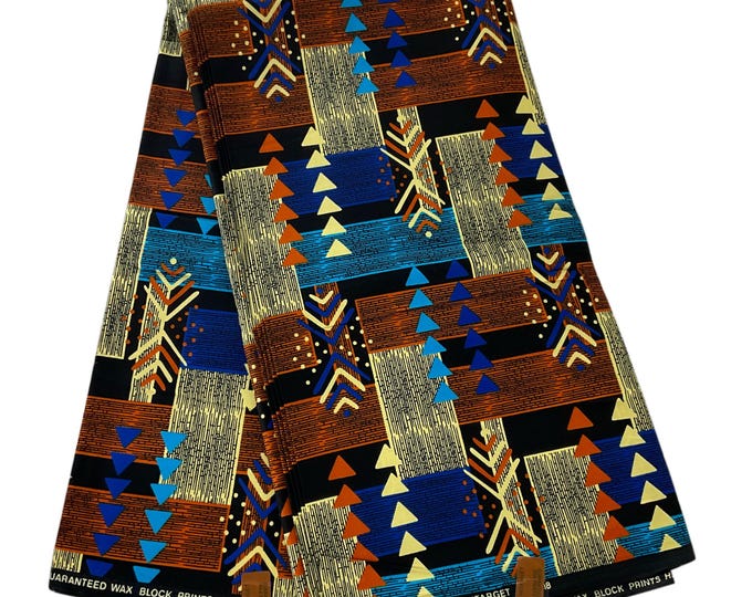 African Fabric per yard/African prints/ Ankara fabric/ African wax/African fabric for crafts/Tribal Print 100% Cotton/MK164