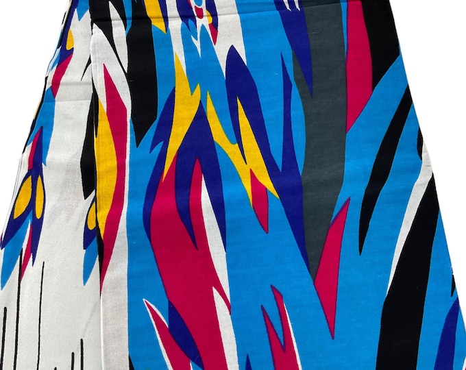 White and Blue Ankara Fabric/African Fabric By The Yard/Cotton/MK420