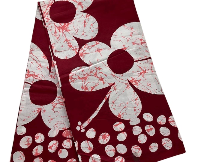 African Fabric 6 Yards/Ankara fabric/ Ankara fabric by the yard/African wax/Hollandais/Wine White African Fabric/MK803