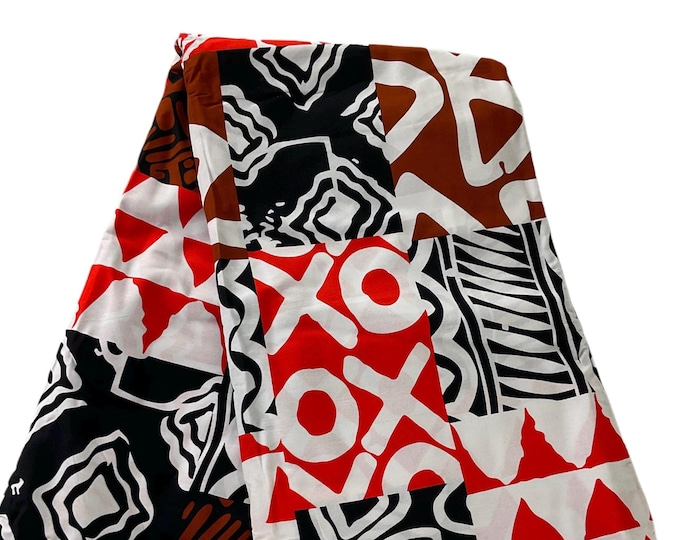 Orange Black White African Print Fabric,Ankara Fabric By The Yard,Cotton Fabric For Quilting/MK169C