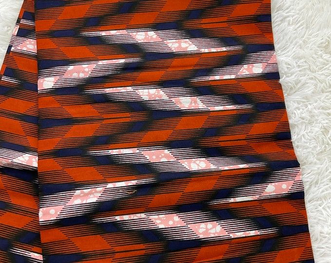 African Fabric/Ankara-Brown and White Color/ African/MK141