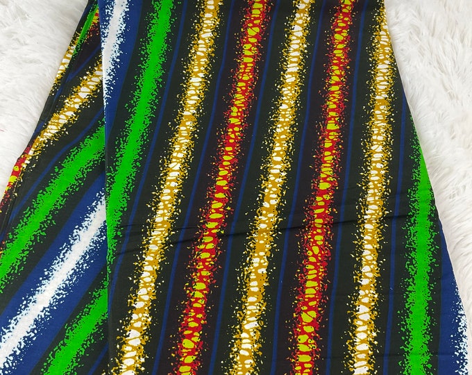 Multicolor African Fabric/African prints/ Ankara fabric/ Wax print/ African fabric for decor/ African fabric for crafts/FG61