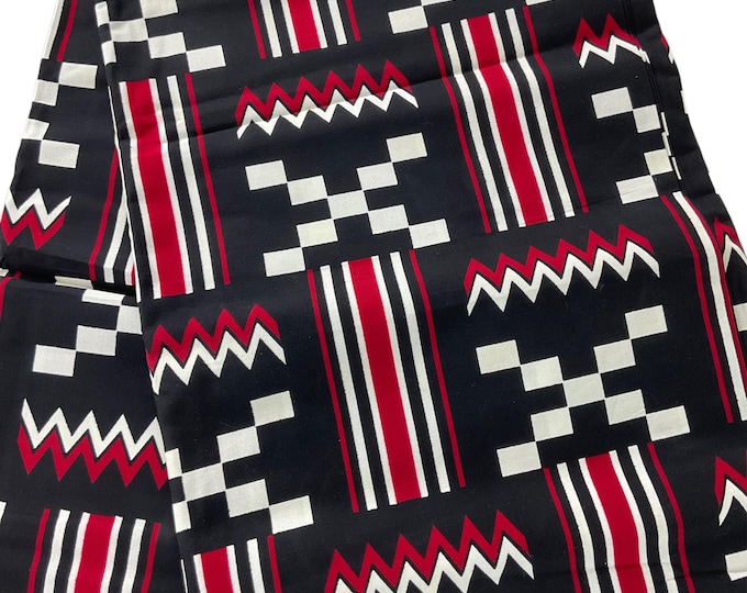 African Fabric/African Print Fabric/Ankara-Black Red White Color/ African fabric per yard/ African fabric for crafts/ African Dress/MK151/Af