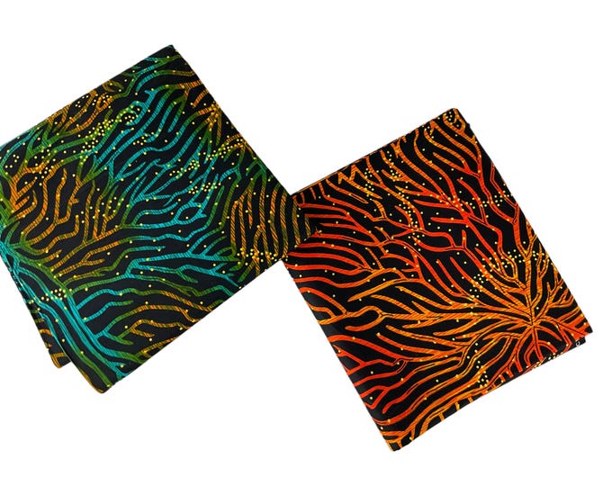 Orange and Teal Ankara Fabric - 6 Yard African Wax Print,By The Yard