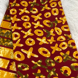 African fabric /Fabric by the yard/African fabric for crafts/African fabric for quilts/MK581/Red and Gold  Fabric/Ankara-Floral Fabric