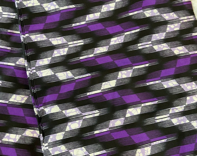 African Fabric/African prints/ Ankara fabric/ Wax print/ African fabric by the yard/ face mask fabric/MK120/PURPLE FABRIC