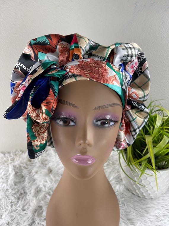 Pattern Silk Hair Bonnet For Sleeping Black Owned Ultimate