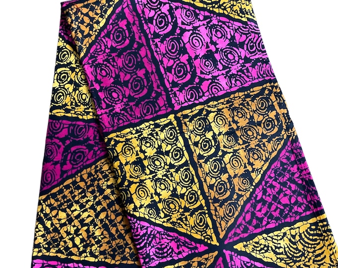 African Fabric/African Print Fabric/Ankara -Funschia Pink Fabric/Fabric/MK583/African wax/African Clothing/African Dress/