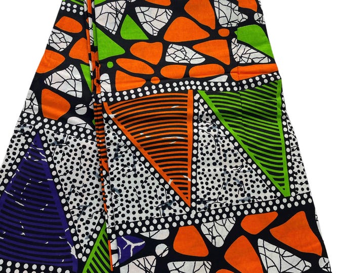 African Fabric/ African Print Fabric/African Wax Fabric/Ankara-Blue Green White Fabric/Gift For Her/Fabric/DT02