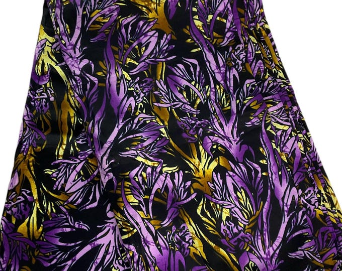 Purple black african Print Fabric/Ankara 6 Yards/Cotton Print For Quilts/Fabric/MK707/