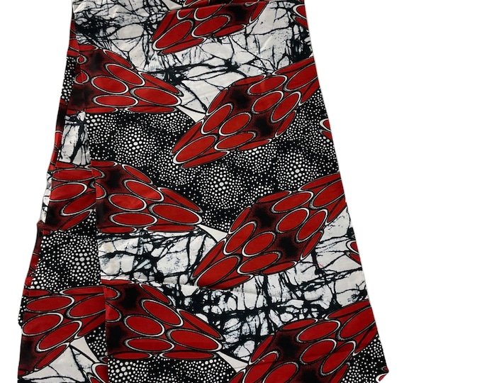 Brown And White African African Print Cotton Fabric,Ankara Fabric ByThe Yard with Headwrap