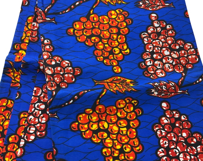 Blue Ankara African Fabric 6 Yards/By The Yard/African Wax Print/Quilting Fabric/African Dress Fabric/MK159E