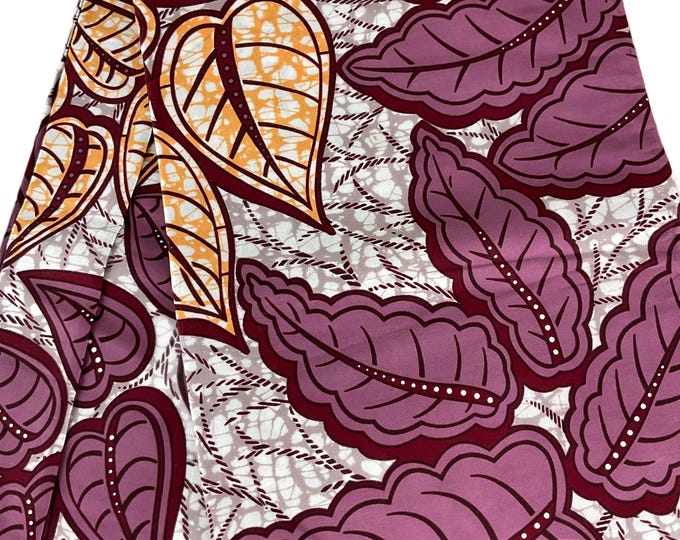 Wine Cream White African Print Fabric/Ankara 6 Yards/By The Yard/African Clothing/MK436c