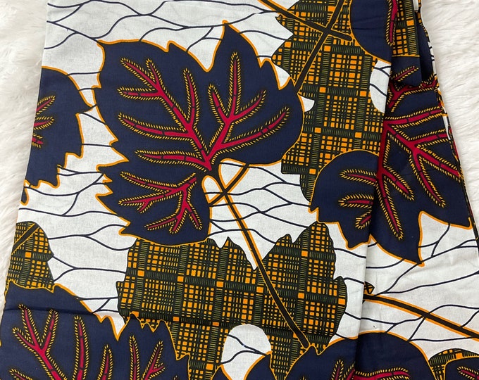 African Fabric/African prints/ Ankara-White Black Floral fabric/ African fabric per yard/ African fabric for crafts/ African fabri/DK35/Tiss