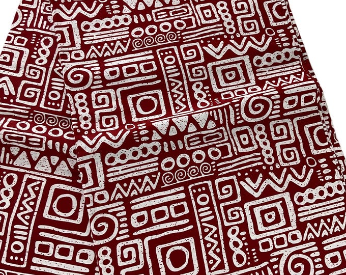 African Fabric/African prints/ Ankara-Wine and White Color/ Wax print/ African fabric for decor/ African fabric for crafts/African MK600/